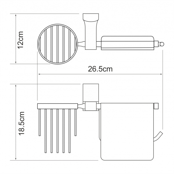 Держатель туалетной бумаги и освежителя WasserKRAFT Leine K-5059W