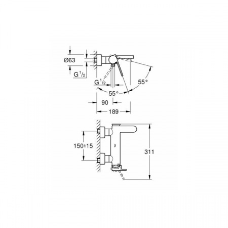 Смеситель для ванны и душа Grohe Plus 33553003