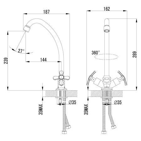 Смеситель  Lemark Partner LM6544C  для кухни