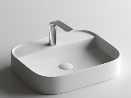 Умывальник чаша накладная прямоугольная Ceramicanova Element 550*450*110мм, Белый, CN6034