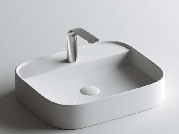 Умывальник чаша накладная прямоугольная Ceramicanova Element 550*450*110мм, Белый, CN6034