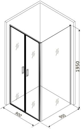 Душевой уголок Roxen Lima 55070-90 (90х90) стекла прозрачные/профиль хром