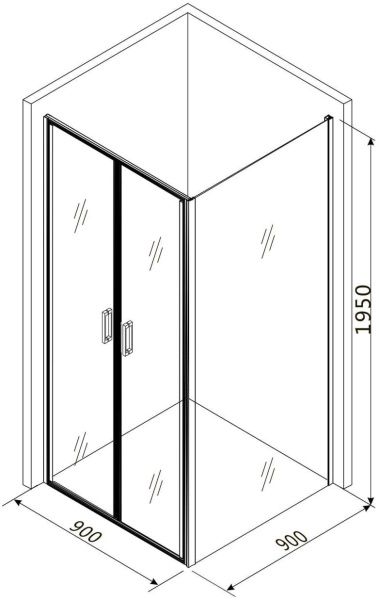 Душевой уголок Roxen Lima 55070-90 (90х90) стекла прозрачные/профиль хром