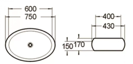 Раковина SantiLine SL-1036 60х40 белая