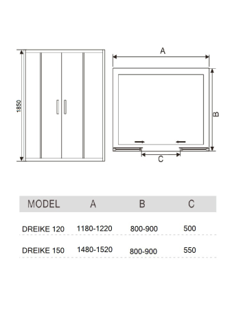 Душевая дверь River DREIKE 150 МТ