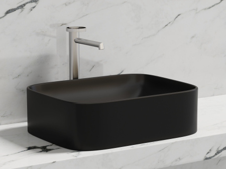 Умывальник чаша накладная прямоугольная Ceramicanova Element 505*380*150мм, черный матовый, CN6052MB