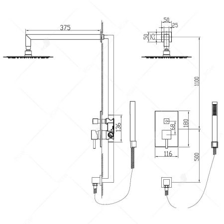 Душевая система встраиваемая RGW SP-53 21140853-01 хром