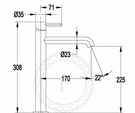 Cмеситель для раковины FILARETE Roun FL6020 (Матовое золото)