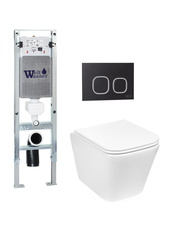 Комплект инсталляции с унитазом Weltwasser AMBERG 350 ST + GELBACH 043 GL-WT + AMBERG RD-BL