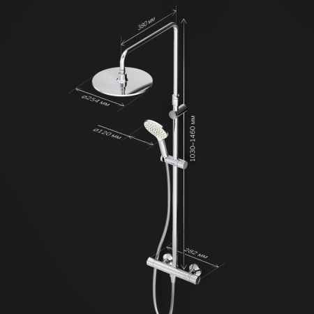 Душевая система AM.PM F0780464 Like с термостатом