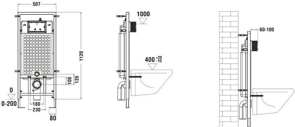 Унитаз с инсталляцией WeltWasser MARBERG 507 + SALZBACH 004 MT-BL + MAR 507 SE