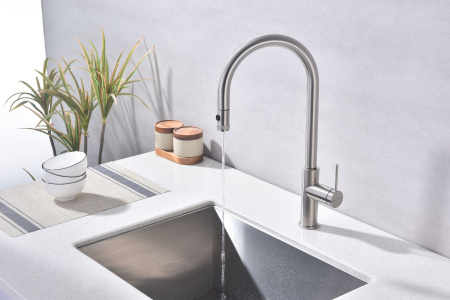 Смеситель для кухни Paulmark GALANT Ga213077-BS, брашированная сталь