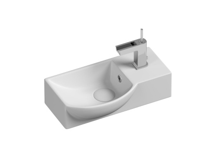 Умывальник подвесной прямоугольный  с крепежом Ceramicanova Element 400*220*120мм, Белый, CN6039L