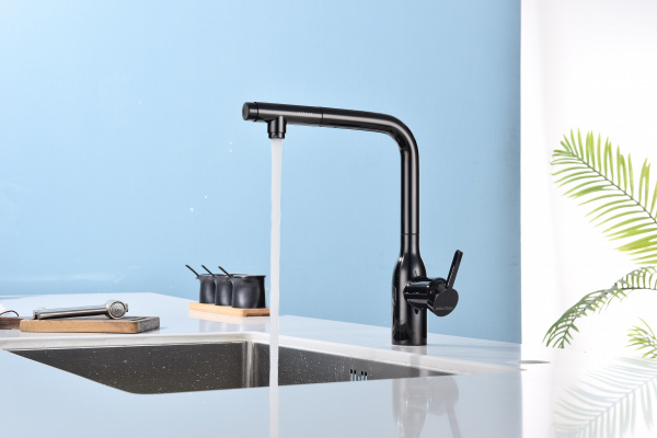 Смеситель для кухни Paulmark VIPER Vi213105-GB, глянцевый черный