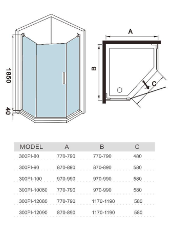 Душевая дверь WeltWasser WW 300PI-100