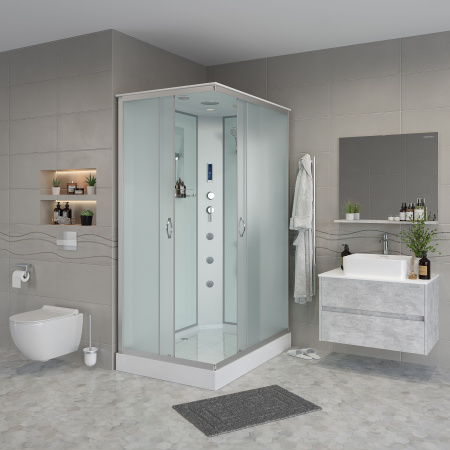 Душевая кабина Niagara Classic NG-2510-14RBKG (120х80х200) высокий поддон(40см),стекло тонированное