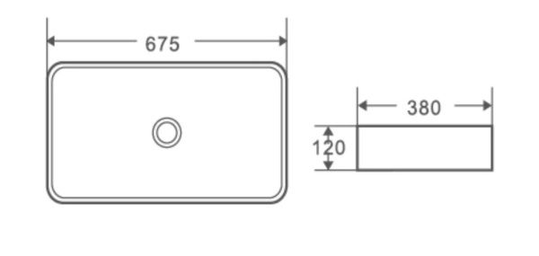 Раковина накладная WeltWasser WW ELBACH 2250 MB матовая черная 675х380х120