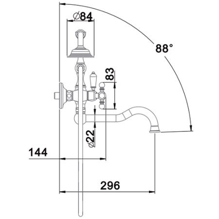 Смеситель для ванны Gappo G3289-4