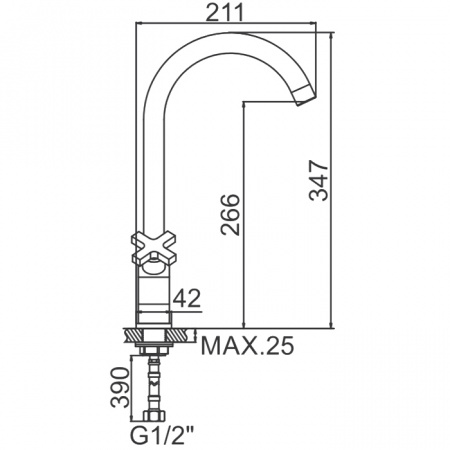 Смеситель для мойки Ledeme H84 L4084-2