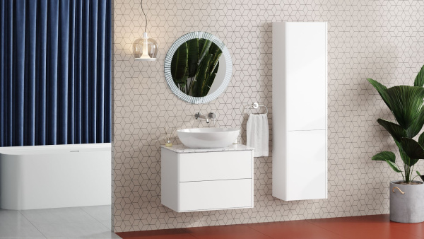 Тумба под умывальник Belux Джаз подвесная 70-02, белый глянцевый