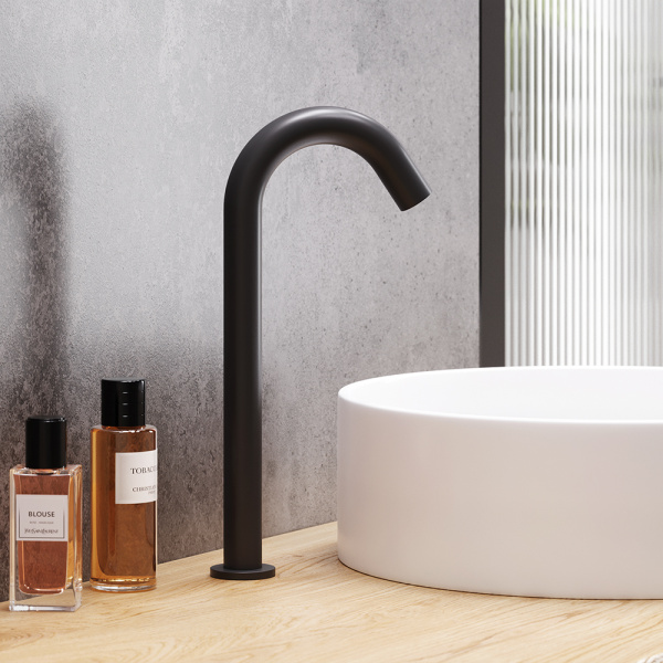 360280300 Scandinavian Pure Смеситель для умывальника Damixa cенсорный, высокий, чёрный