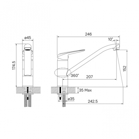 Смеситель для мойки IDDIS Male MALSB00i05