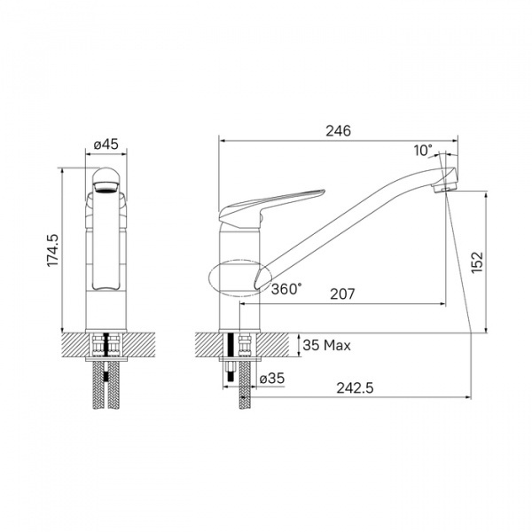 Смеситель для мойки IDDIS Male MALBN00i05