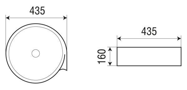 Раковина накладная WeltWasser WW ELBACH 3261 435х435х160