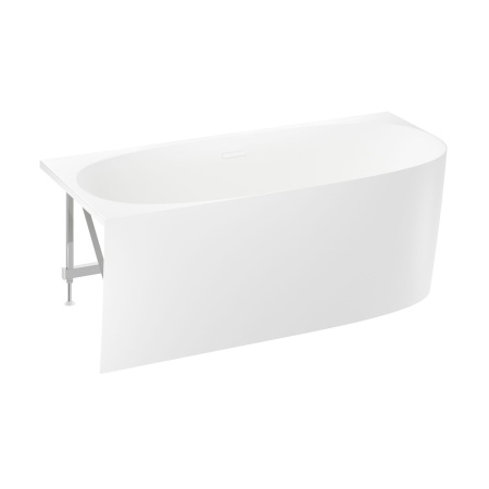 Акриловая ванна в наборе 4 в 1: пристенная ванна (левый разворот), каркас, экран, слив-перелив Wellsee Belle Spa 2.0 235802002