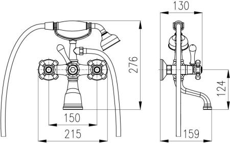 Смеситель для ванны Morava с душ. комплектом MK159.5-2SM