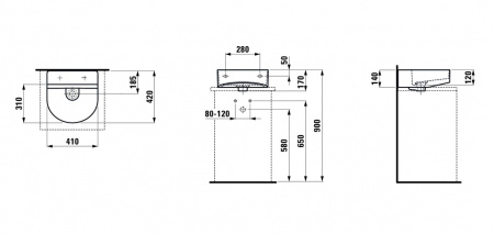 Умывальник Laufen Sonar 8163414001091 41x42x17