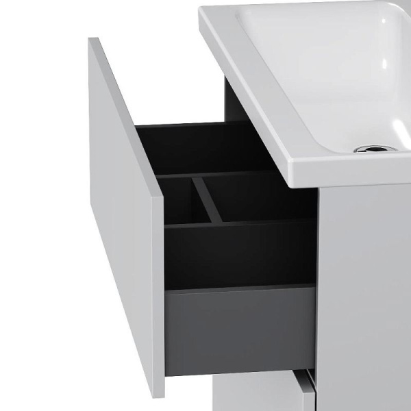 M90FSX0802WG Gem База под раковину AM.PM, напольная, 80 см, 2 ящика push-to-open, белый, глянец