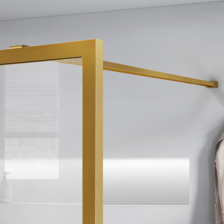 Душевая перегородка Vincea Walk-In VSW-1HC120CFBG, 1200*2000, браш. золото, стекло прозрачное/рифленое