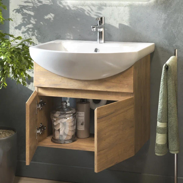 Тумба под раковину подвесная VIGO Wing tp.WIN.BAL.60.2D дуб золотой, 60 см