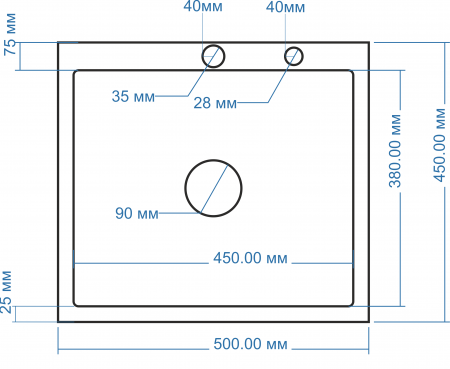 Кухонная мойка Avina HM50х45 PVD графит