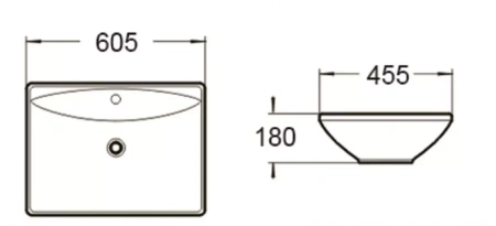 Раковина SantiLine SL-1015 61х46 белая