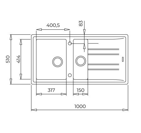 Кухонная мойка TEKA STONE 60 B-TG 1 1/2B 1D METALLIC BLACK 115360010