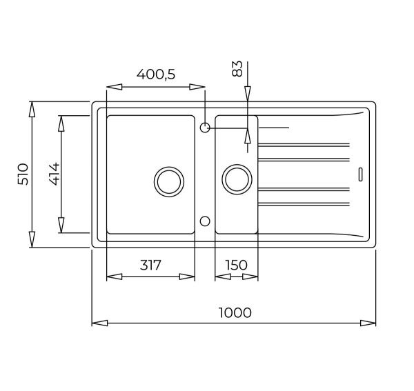 Кухонная мойка TEKA STONE 60 B-TG 1 1/2B 1D METALLIC GREY 115360007