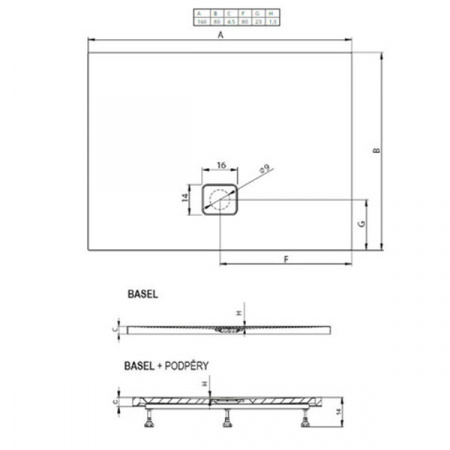 Поддон Riho BASEL 120х80 DC160050000000S с сифоном