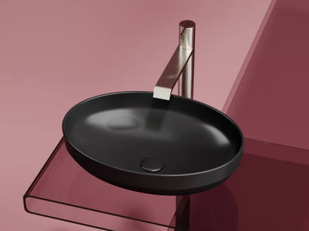 Умывальник чаша накладная овальная Ceramicanova Element 502*363*145мм, черный матовый, CN6056MB
