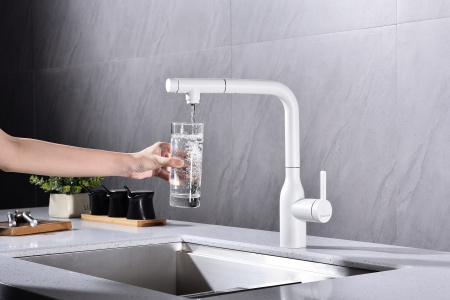 Смеситель для кухни Paulmark VIPER Vi213105-431(WH), белый матовый