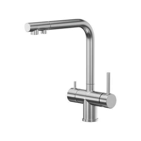 Смеситель Reflexion Lago RX9903SS для кухни с подключением к фильтру, полированная сталь