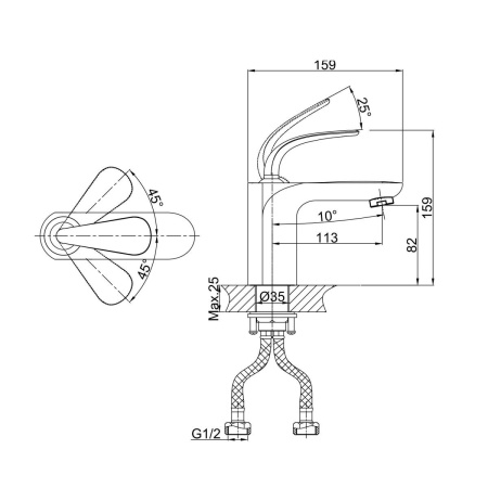 Смеситель для раковины D&K Venice DA1022141, хром