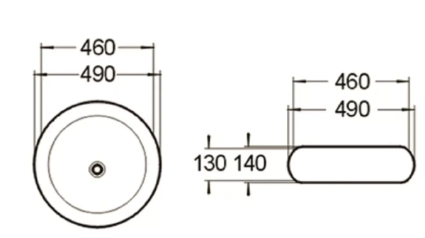 Раковина SantiLine SL-1041 49х49 белая