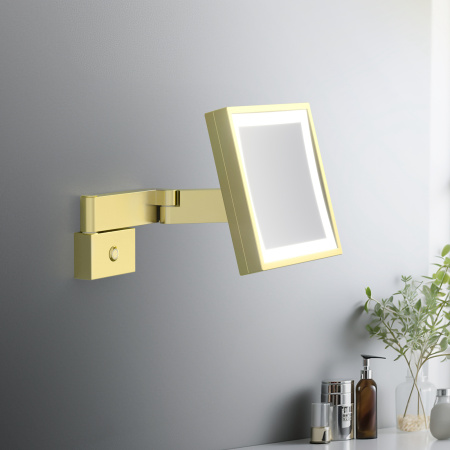 Зеркало косметическое с подсветкой TIMO Selene 17074/17, матовое золото