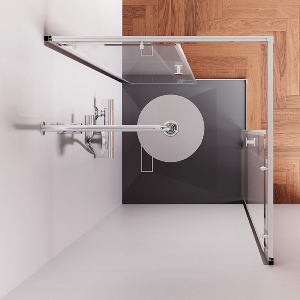 W94G-403-8080-MT1K X-joy Душевое ограждение AM.PM квадратное,раздвиж.двери 80x80 хром мат