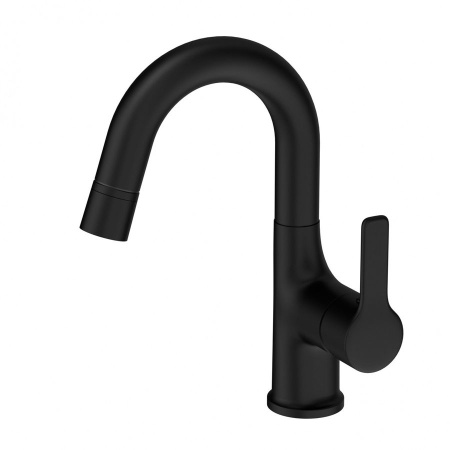 Смеситель для раковины с выдвижным изливом WONZON & WOGHAND, Черный матовый (WW-FE01L212-MB)