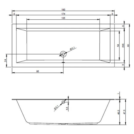 Ванна Riho Lugo 190x90