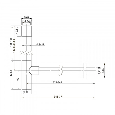 Сифон для раковины Wellsee Drainage System 182117000, латунь, розовое золото