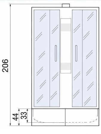 Душевая кабина River NARA LIGHT Б/К 90/44 MT 900х900х2060мм